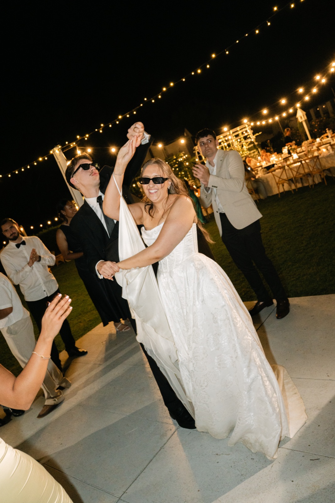 The bride dancing with a guest